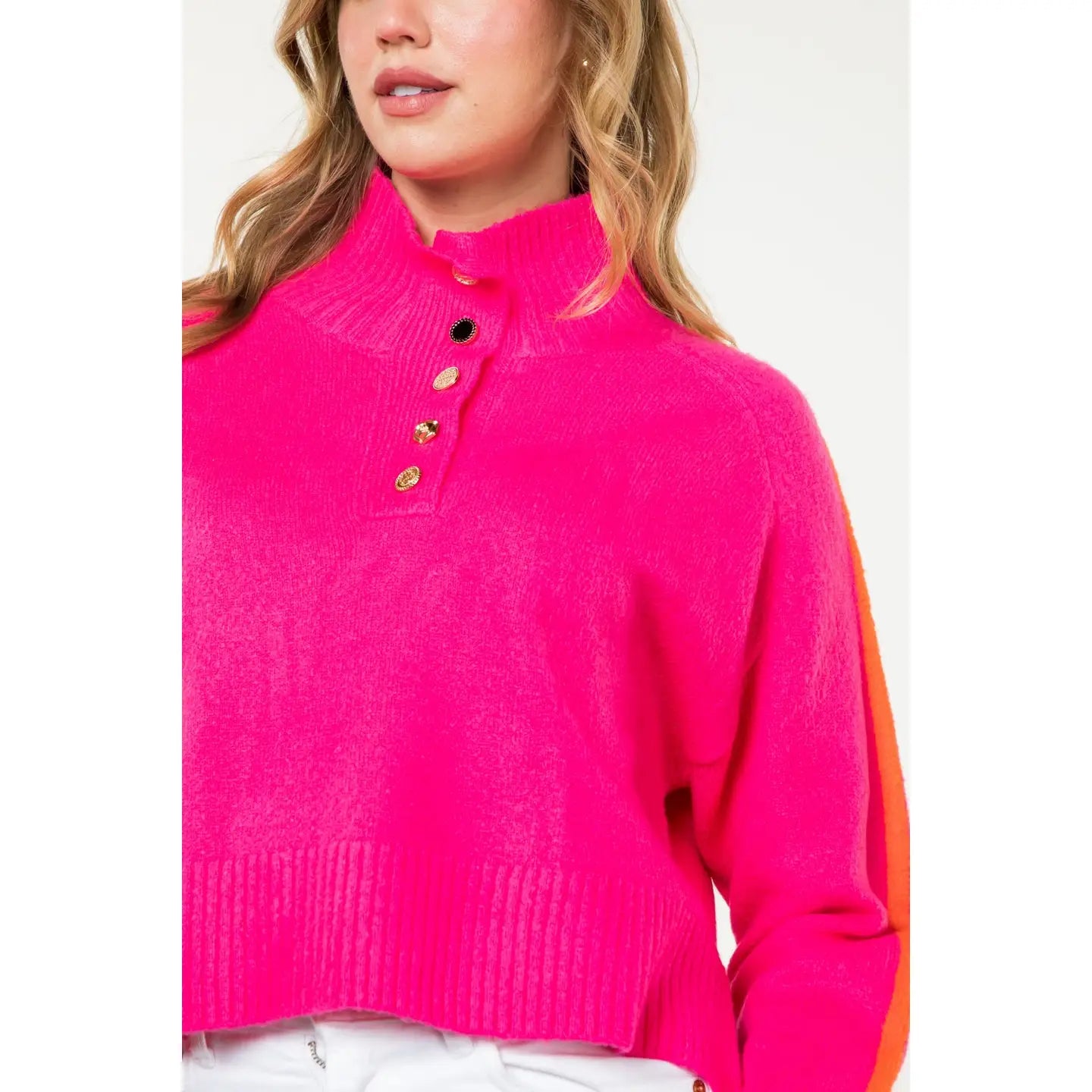 Half Button Knit Sweater
