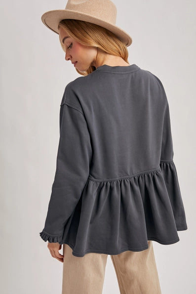 Peplum Oversized Sweatshirt