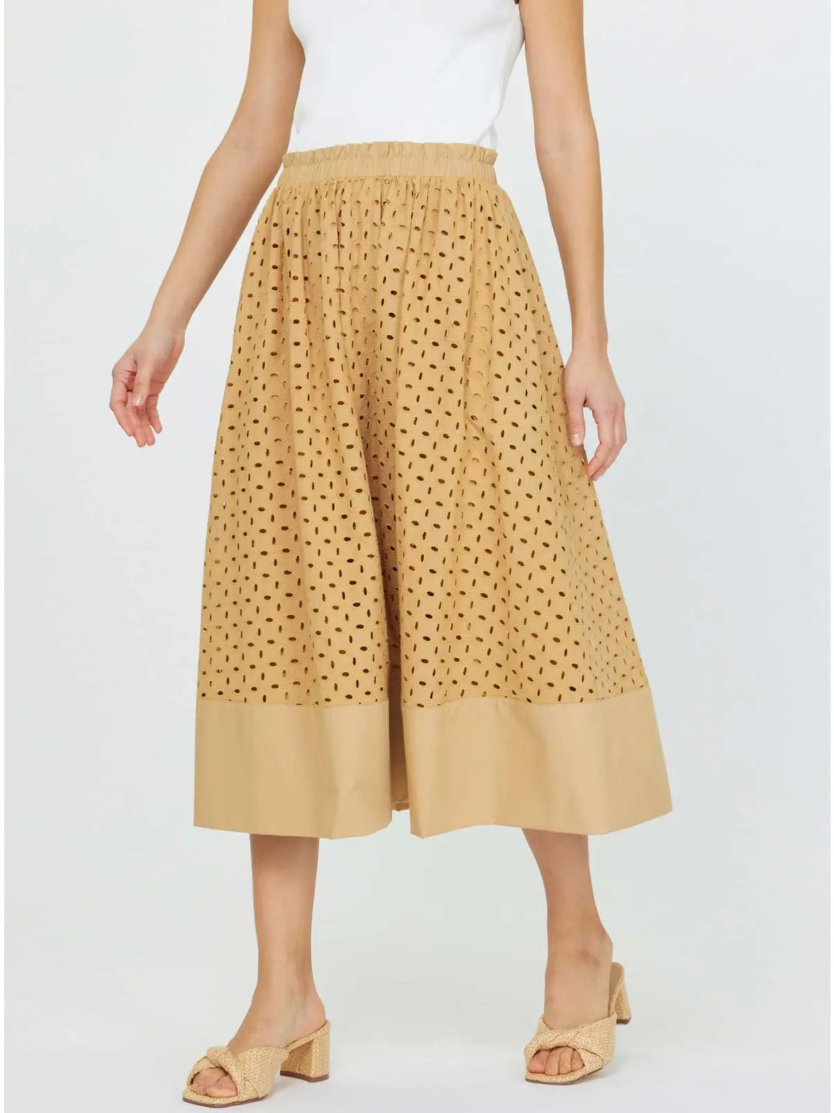 Eyelet Midi Skirt