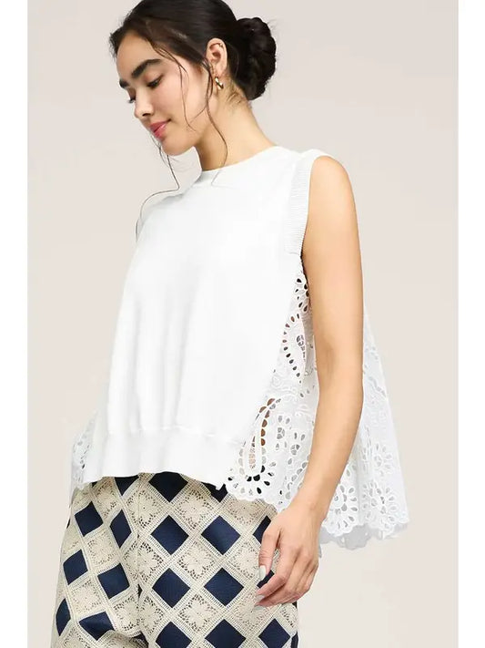 Pleated Eyelet Tank
