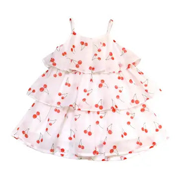 Cherry Print Tiered Dress