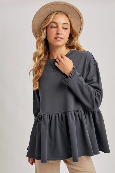 Peplum Oversized Sweatshirt